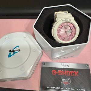 Casio Baby-G Pink Dial with Cream Strap